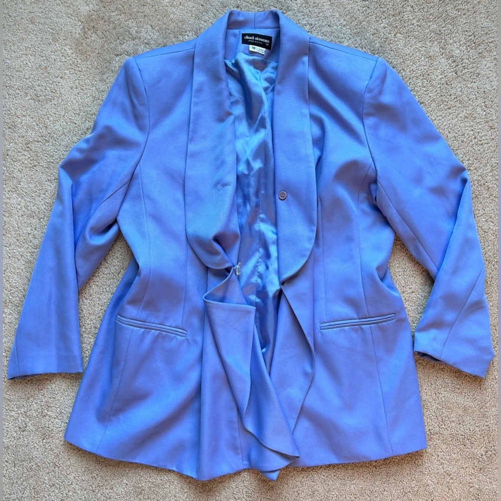 Vintage Chad Stevens Lilac Purple Shawl Lapel Oversized Blazer